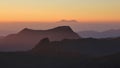 Hills in Nepal at sunrise. View from Ghale Gaun Royalty Free Stock Photo