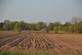 Freshly ploughed arable land