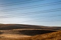 Hills and Power Cables in Rural California Royalty Free Stock Photo