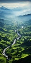 A Majestic River Flowing Through Green Hills: A National Geographic Photography