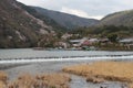 hills and river (hozu-gawa) in kyoto (japan)