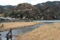 hills and river (hozu-gawa) in kyoto (japan)