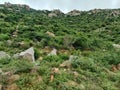 Hills for tracking near Lord shiva statue surrouneded by hills at Panukonda fort in Anantapur Andhra Pradesh India Royalty Free Stock Photo