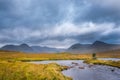 Hills under a stormy sky in the Scottish Highlands, United Kingdom