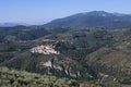 Hills of the Valnerina with the town of Montefranco Royalty Free Stock Photo