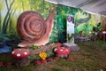 Giant plastic slug at the exhibit