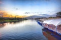 Hillsborough River At Sunset, With Riverwalk On One Side And Tampa University On The Other Royalty Free Stock Photo