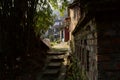 Hillside ancient houses in sunny winter afternoon