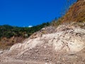 Hillside With Dry Soil Of Titab Ularan Dam Environment On A Sunny Day In The Dry Season