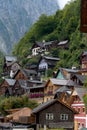 hillside houses partial view Hallstatt Upper Austria