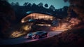 Hillside Mansion with Private Amphitheater and Luxury Electric Car