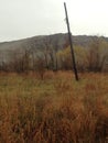 Hillside of Mine Site in Picher, Oklahoma on Overcast Day Royalty Free Stock Photo