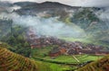 Hillside rice terraces, rice fields in the highlands of Asia. Royalty Free Stock Photo