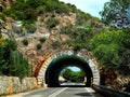 Narrow Hillside Roadway Tunnel Royalty Free Stock Photo