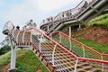 Hillside stairway in cloudy summer