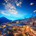 Hillside teahouses in Jiufen, Taiwan Royalty Free Stock Photo