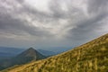 Hillside with trekking path to Trem peak at Suva Planina mountain