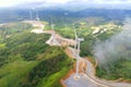 Hillside Wind Farm with clouds in Vietnam Royalty Free Stock Photo