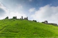 Hilltop Castle ruins Corfe Dorset England Purbeck Hills