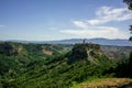Hilltop in Civita di Bagnoregio with a view of the Valle dei Calanchi, Italy