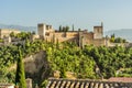 A hilltop fortress in Granada, Spain viewed from the Albaicin district