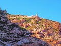 The lighthouse of Polyaigos, an island of the Greek Cyclades