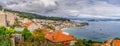 Panoramic view of coastline in Vigo, Galicia Spain Royalty Free Stock Photo