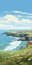 Coastal Majesty: A Stunning 2d Illustration Of Bude, Cornwall