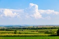 The hilly nature of Eastern Europe with fertile soils for agriculture. Landscape or background Royalty Free Stock Photo