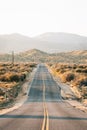 A hilly road in the desert, in Pioneertown, California Royalty Free Stock Photo