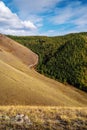 Hilly steppe in the Altai mountains in the fall