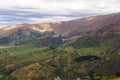 Hilly terrain near Queenstown on the South Island. The view from the mountain. New Zealand Royalty Free Stock Photo