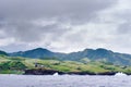 Hils of Sabtang with Lighthouse fronting the beach at Batanes, Philippines