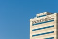 Hilton Double Tree Hotel building sign against blue sky background Royalty Free Stock Photo