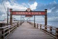 The Harbour Town Pier welcomes visitors and boaters on Hilton Head Island in the low country of South Carolina Royalty Free Stock Photo