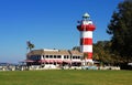 Hilton Head, South Carolina, Lighthouse Tower, and Shops. Royalty Free Stock Photo