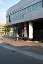 Hilversum, North Holland, The Netherlands, Street and contemporary buildings in summer in the city center