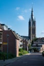 Hilversum, North Holland, The Netherlands, View over the church tower and streets of old town