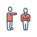 Color illustration icon for Him, blaming and fault Royalty Free Stock Photo