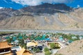 Kaza town view from Sakya Kaza Monestry in Kaza, Spiti, Himachal Pradesh, India