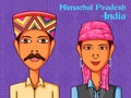 Himachali Couple in traditional costume of Himachal Pradesh, India