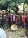 Himachali men playing folk musical instrument