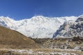 Himalaya Annapurna One mountain peak in blue sky, Nepal Royalty Free Stock Photo