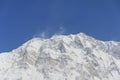 Himalaya Annapurna One, snow mountain peak in blue sky, Nepal Royalty Free Stock Photo