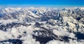 Himalaya Everest mountain range panorama Royalty Free Stock Photo