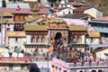 Himalaya hill beautiful, hindu tample .. badrinath most famce in world  village mana  uttrakhand in india Royalty Free Stock Photo