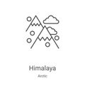 himalaya icon vector from arctic collection. Thin line himalaya outline icon vector illustration. Linear symbol for use on web and Royalty Free Stock Photo