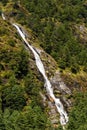 Himalaya Landscape: waterfall and forest trees Royalty Free Stock Photo