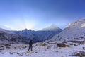 Himalaya Machapuchare mountain with sunrise, at Annapurna base camp, Nepal Royalty Free Stock Photo