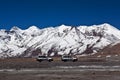 Himalaya mountain landscape and China National Highway in Tibet